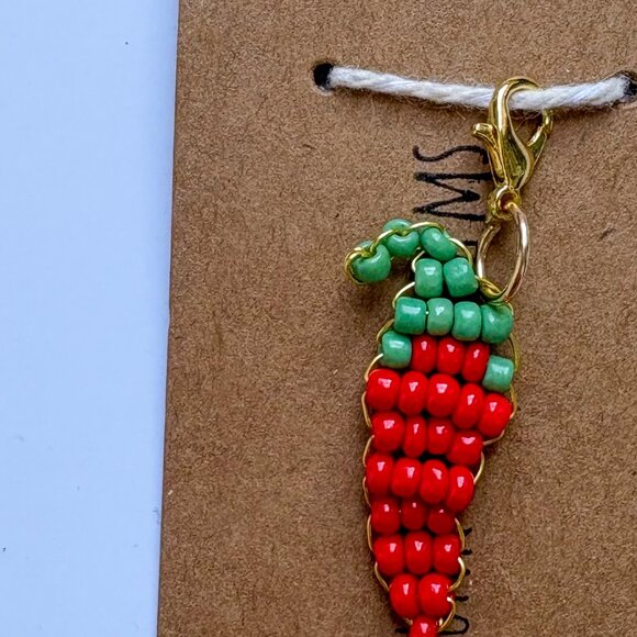 Red Jalapeno Beaded Charm - Picture 2 of 2